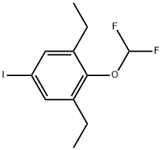 2-(Difluoromethoxy)-1,3-diethyl-5-iodobenzene Struktur