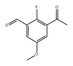 3-Acetyl-2-fluoro-5-methoxybenzaldehyde Struktur