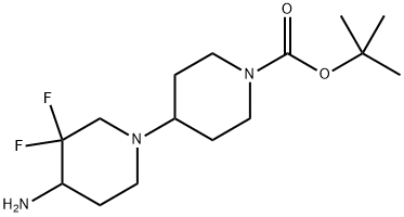 1,4'-Bipiperidine]-1'-carboxylic acid, 4-amino-3,3-difluoro-, 1,1-dimethylethyl ester Struktur