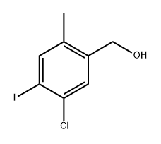 (5-Chloro-4-iodo-2-methylphenyl)methanol 化学構造式