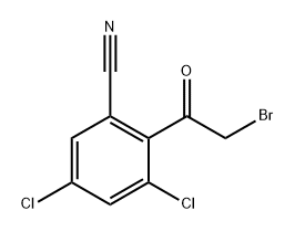 2-(2-bromoacetyl)-3,5-dichlorobenzonitrile Struktur