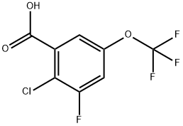 2-Chloro-3-fluoro-5-(trifluoromethoxy)benzoic acid Struktur