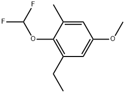 2-(Difluoromethoxy)-1-ethyl-5-methoxy-3-methylbenzene 结构式