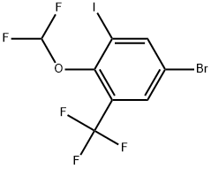 5-bromo-2-(difluoromethoxy)-1-iodo-3-(trifluoromethyl)benzene 化学構造式