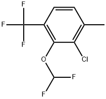 2-Chloro-3-(difluoromethoxy)-1-methyl-4-(trifluoromethyl)benzene 化学構造式