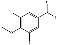 5-(difluoromethyl)-1-fluoro-3-iodo-2-methoxybenzene 结构式