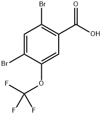 2,4-Dibromo-5-(trifluoromethoxy)benzoic acid Struktur