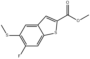 Methyl 6-fluoro-5-(methylthio)benzo[b]thiophene-2-carboxylate 结构式