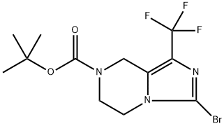 3-溴-1-(三氟甲基)-5,6-二氢咪唑并[1,5-A]吡嗪-7(8H)-羧酸叔丁酯, 2386213-91-6, 结构式