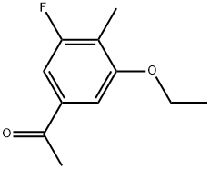 1-(3-Ethoxy-5-fluoro-4-methylphenyl)ethanone 结构式