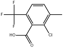 2-Chloro-3-methyl-6-(trifluoromethyl)benzoic acid 化学構造式