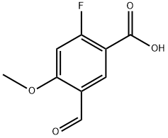 2-氟-5-甲酰基-4-甲氧基苯甲酸 结构式