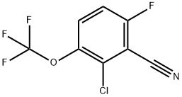 2-Chloro-6-fluoro-3-(trifluoromethoxy)benzonitrile 结构式