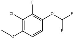 2-chloro-4-(difluoromethoxy)-3-fluoro-1-methoxybenzene Structure