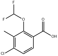 4-Chloro-2-(difluoromethoxy)-3-methylbenzoic acid,2387000-04-4,结构式