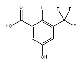 2-fluoro-5-hydroxy-3-(trifluoromethyl)benzoic acid 化学構造式