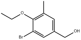 (3-Bromo-4-ethoxy-5-methylphenyl)methanol 化学構造式