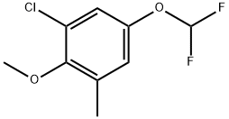 1-chloro-5-(difluoromethoxy)-2-methoxy-3-methylbenzene 化学構造式