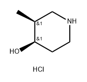 (3S,4R)-3-甲基哌啶-4-醇盐酸盐 结构式
