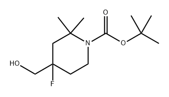 tert-butyl 4-fluoro-4-(hydroxymethyl)-2,2-dimethyl-piperidine-1-carboxylate Structure