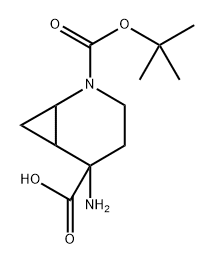 5-amino-2-tert-butoxycarbonyl-2-azabicyclo[4.1.0]heptane-5-carboxylic acid Struktur