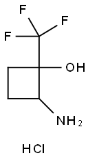 Cyclobutanol, 2-amino-1-(trifluoromethyl)-, hydrochloride (1:1) Struktur