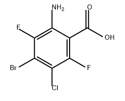 2-amino-4-bromo-5-chloro-3,6-difluoro Benzoic acid 化学構造式