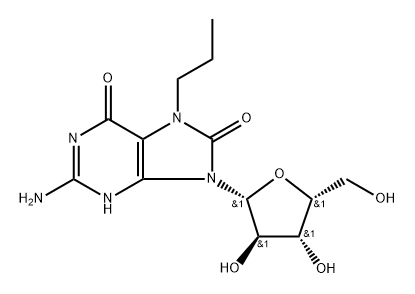 7-n-Propyl-7,8-dihydro-8-oxo-9-(beta-D-xylofuranosyl)guanine 结构式