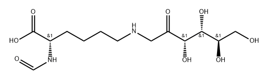 alpha-N-formyl-(epsilon-N-1-deoxy-1-fructosyl)-L-lysine Struktur