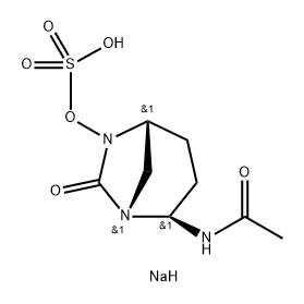 Sulfuric acid, mono [(1 R,2S,5R)-2-(acetylamino) -7-oxo-1 ,6-diazabicyclo[3.2.1 ]oct-6-yl] ester, sodium salt (1 :1 ) 化学構造式