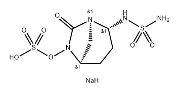 Sulfamide, N-[(1R,2R,5R)-7-oxo-6-(sulfooxy)-1, 6-diazabicyclo[3.2.1]oct-2-yl]-, sodium salt (1: 1) 化学構造式