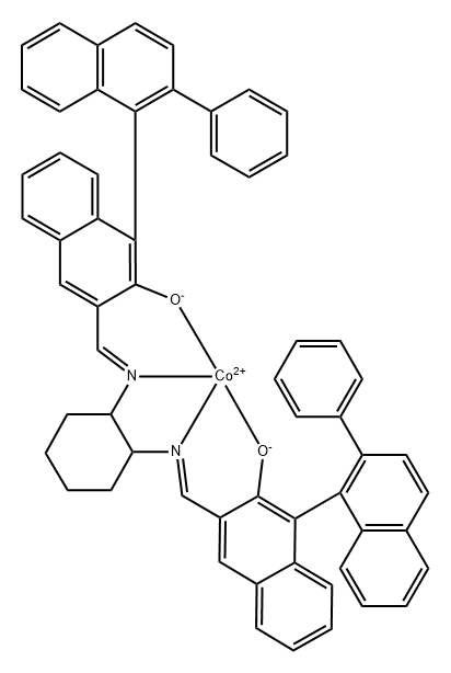 [(1S,2S)-1,2-环己二基双[(次氮基-ΚN)次甲基]]双[2′-苯基[1,1′-联萘]-2-氧基-ΚO]](2-)]钴 结构式