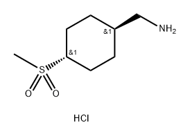 Cyclohexanemethanamine, 4-(methylsulfonyl)-, hydrochloride (1:1), trans- Structure