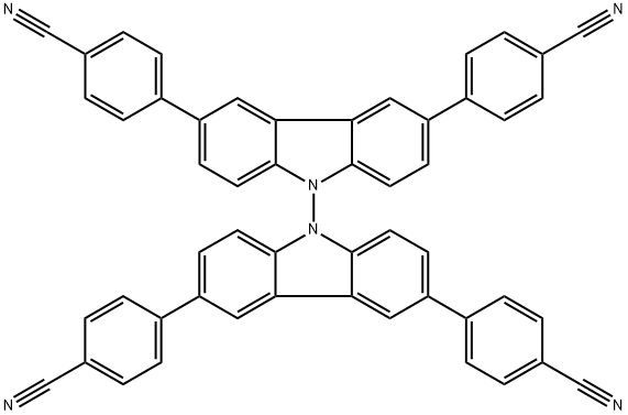 4,4',4'',4'''-([9,9'-bicarbazole]-3,3',6,6'-tetrayl)tetrabenzonitrile Structure