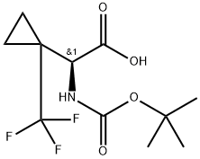 (S)-2-((tert-Butoxycarbonyl)amino)-2-(1-(trifluoromethyl)cyclopropyl)acetic acid Structure