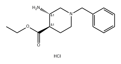 trans-3-Amino-1-benzyl-piperidine-4-carboxylic acid ethyl ester hydrochloride 结构式