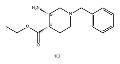 cis-3-Amino-1-benzyl-piperidine-4-carboxylic acid ethyl ester hydrochloride Struktur