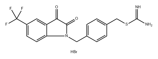 Carbamimidothioic acid, [4-[[2,3-dihydro-2,3-dioxo-5-(trifluoromethyl)-1H-indol-1-yl]methyl]phenyl]methyl ester, hydrobromide (1:1)|化合物 KS106