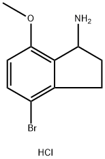 4-BROMO-7-METHOXY-2,3-DIHYDRO-1H-INDEN-1-AMINE HCl Struktur