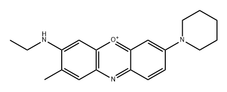 Phenoxazin-5-ium, 3-(ethylamino)-2-methyl-7-(1-piperidinyl)- (ACI) Structure