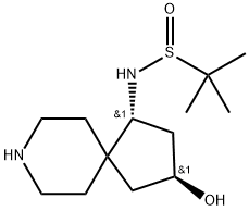 N-((1R,3S)-3-Hydroxy-8-azaspiro[4.5]decan-1-yl)-2-methylpropane-2-sulfinamide Struktur