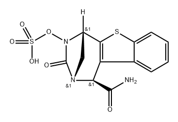 Sulfuric acid, mono[(1R,2S,5R)-1-(aminoca rbonyl)-1,5-dihydro-3-oxo-2,5-methano-2H-[1] benzothieno[2,3-e][1,3]diazepin-4-yl] ester, rel 化学構造式