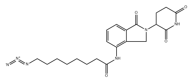 8-azido-N-[2-(2,6-dioxo-3-piperidinyl)-2,3-dihydro-1-oxo-1H-isoindol-4-yl]-Octanamide, 化学構造式