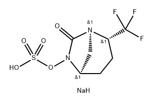 sodium (2S,5R)-7-oxo-2-(trifluoromethyl)-1,6-diazabicyclo[3.2.1]octan-6-yl sulfate Struktur