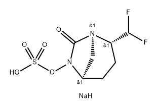 sodium (1R,2S,5R)-2-(difluoromethyl)-7-oxo-1,6-diazabicyclo[3.2.1]octan-6-yl sulfate 结构式