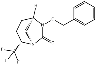 (2S,5R)-6-(benzyloxy)-2-(trifluoromethyl)-1,6-diazabicyclo-[3.2.1]octan-7-one Structure