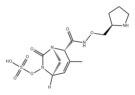 (2S,5R)-3-METHYL-7-OXO-N-{[(2S)-PYRROLIDIN-2-YL]METHOXY}-6-(SULFOOXY)-1,6-DIAZABICYCLO[3.2.1]OCT-3-, 2410785-15-6, 结构式