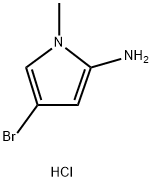 1H-Pyrrol-2-amine, 4-bromo-1-methyl-, hydrochloride (1:1) 化学構造式