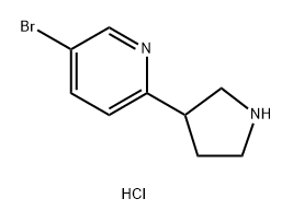 5-溴-2-(3-吡咯烷基)吡啶盐酸盐 结构式