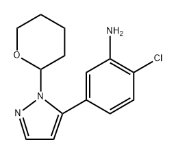 2-chloro-5-(1-(tetrahydro-2H-pyran-2-yl)-1H-pyrazol-5-yl)aniline Struktur